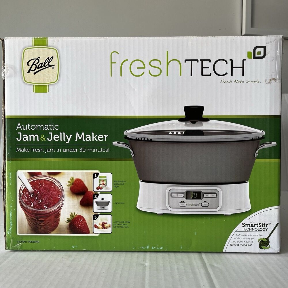 Ball FreshTech Automatic Jam & Jelly Maker FTJM-12-01 Smart Stir Nonstick Unused